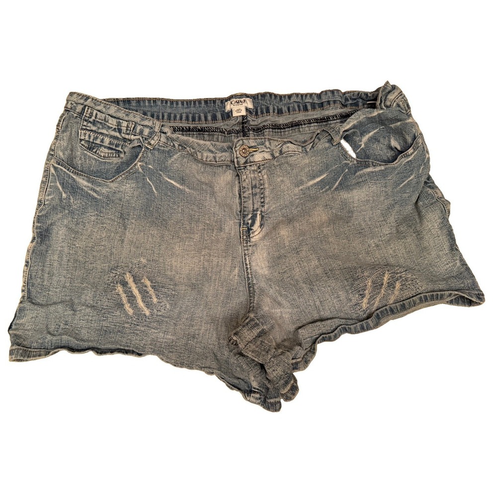 Cato Woman Denim Shorts 24W Plus Size Acid Wash Distressed Y2K Grunge
